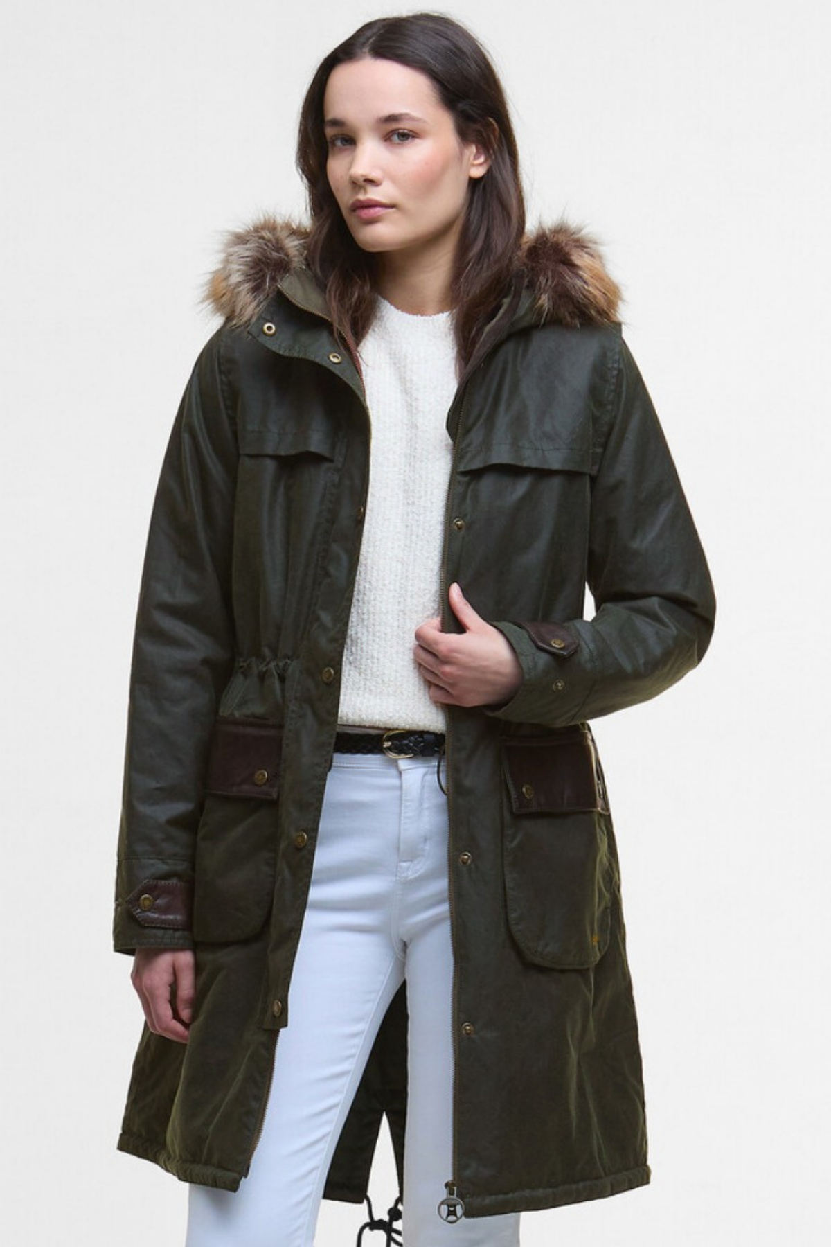 Barbour Durham City Yağlı Parka OL52 Fern