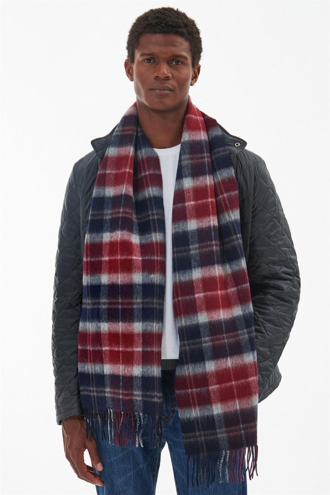 Barbour Galston Tartan Atkı RE75 Cranberry Tartan