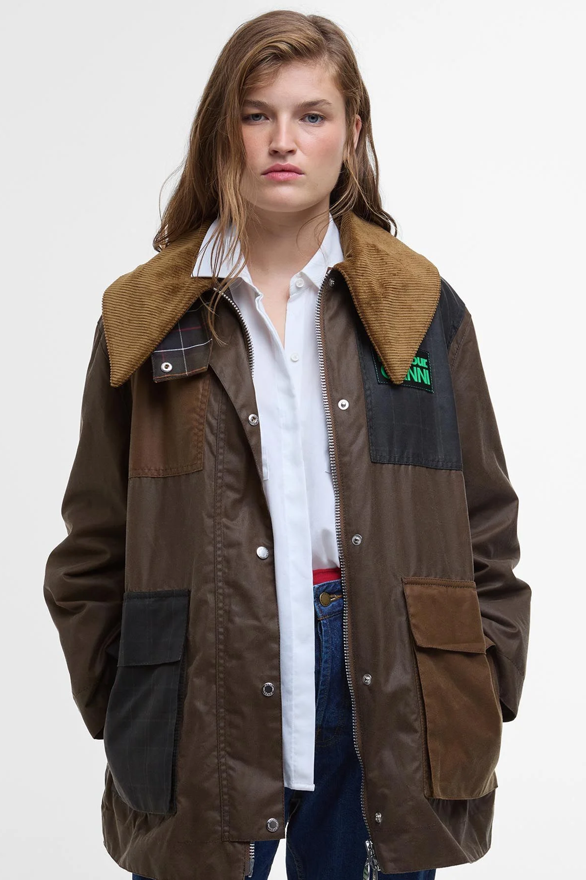 Barbour Ganni Yağlı Duffle Ceket BR51 Bark