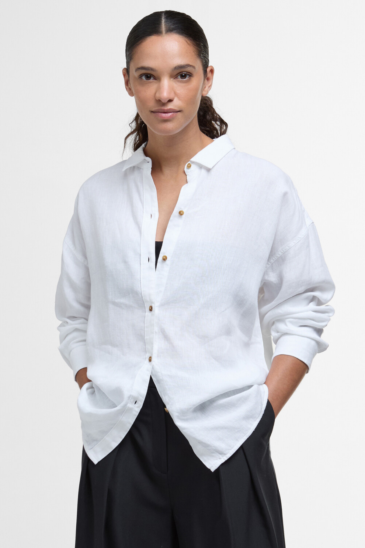 Barbour Hampton Gömlek WH12 White/Safari Dress Tartan