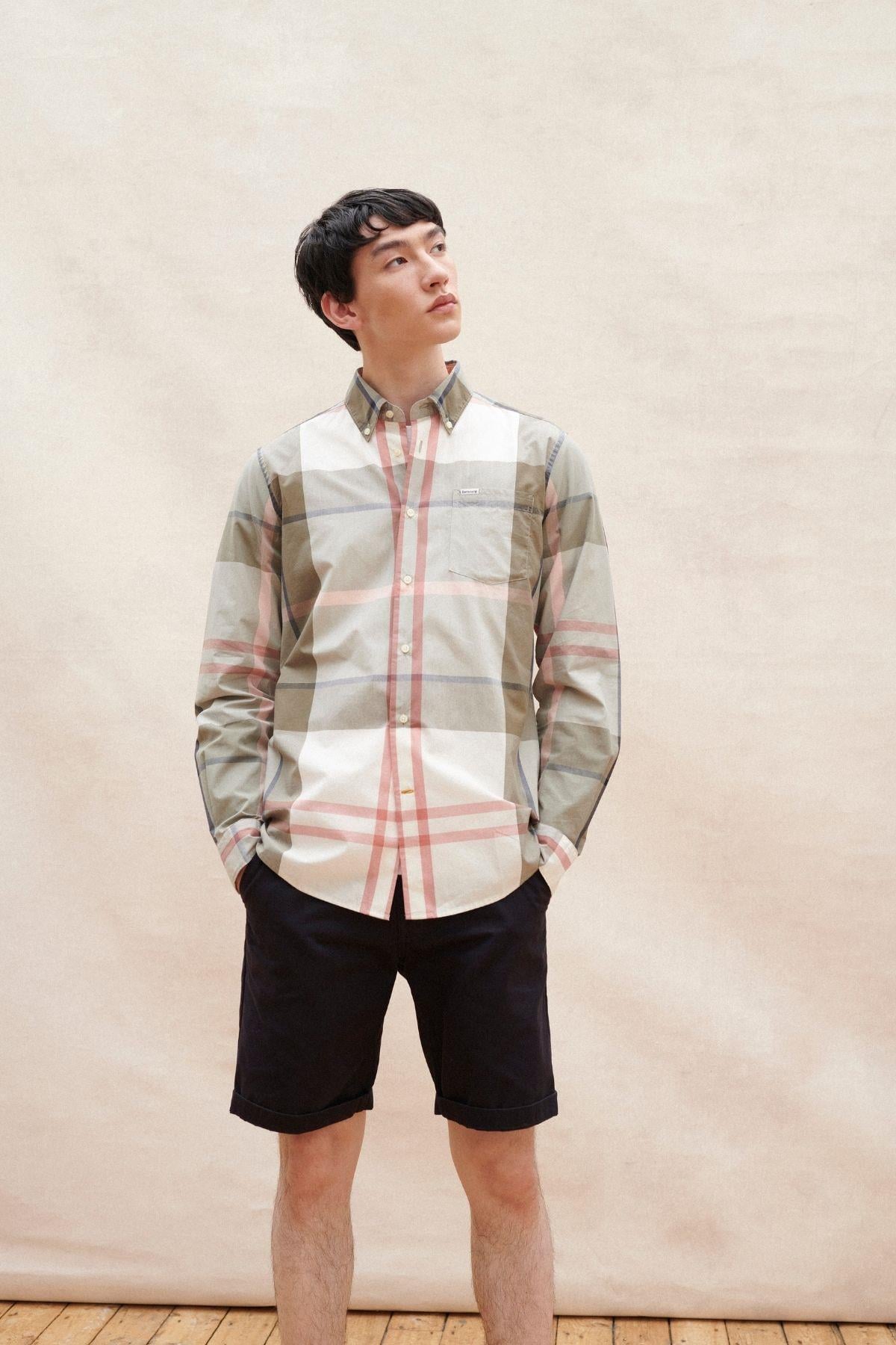 Barbour Harris Tailored Gömlek TN24 Glenmore Olive Tartan