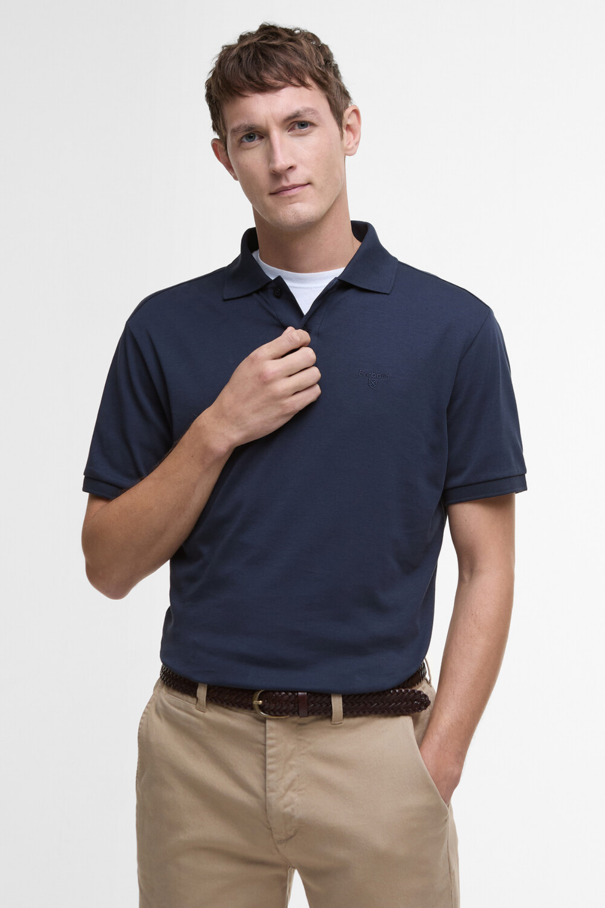 Barbour Hylton Interlock Tailored Fit Polo Yaka NY91 Navy