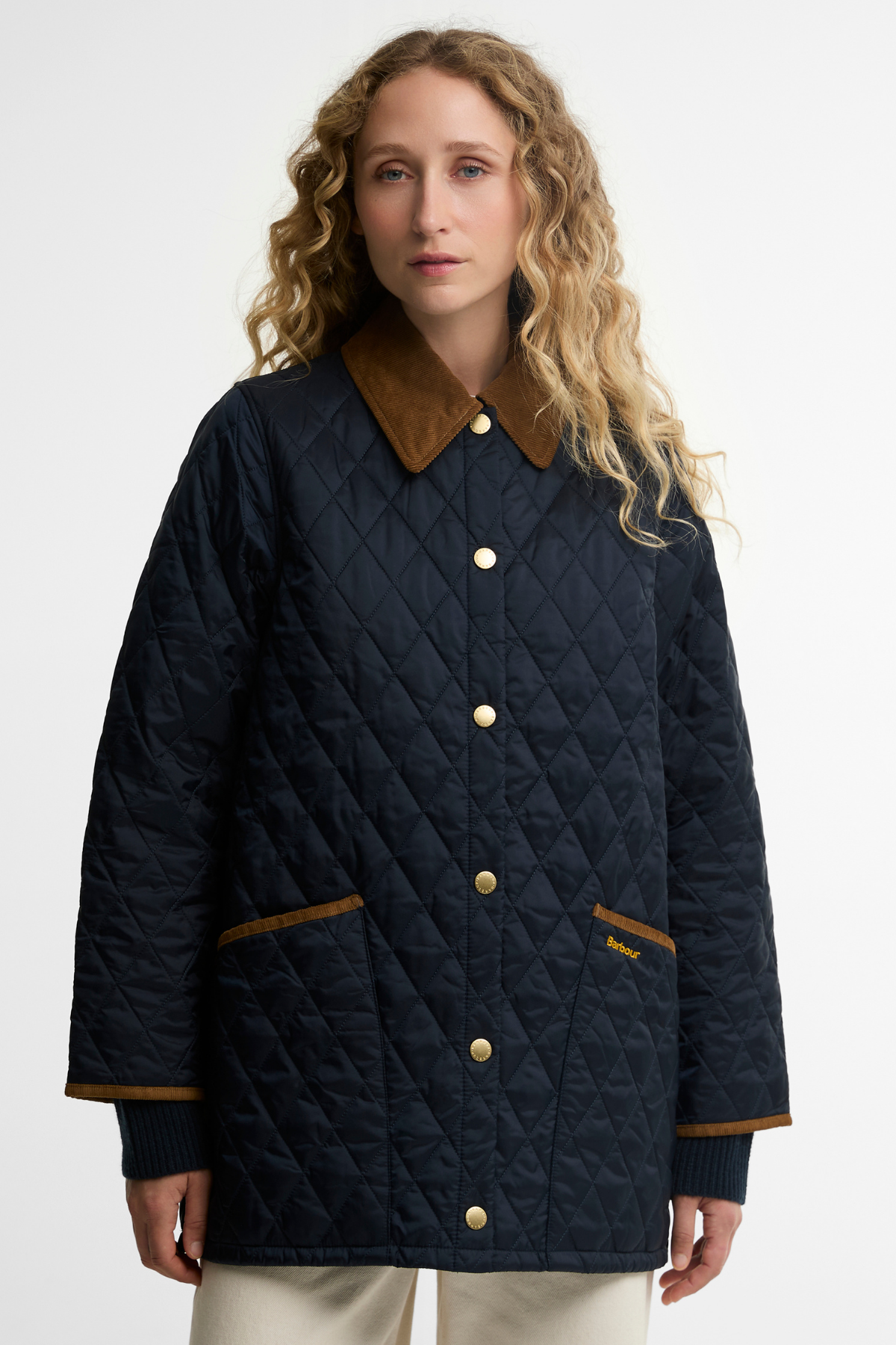 Barbour Icons Modern Liddesdale Kapitone Ceket NY52 Dark Navy Birchwood