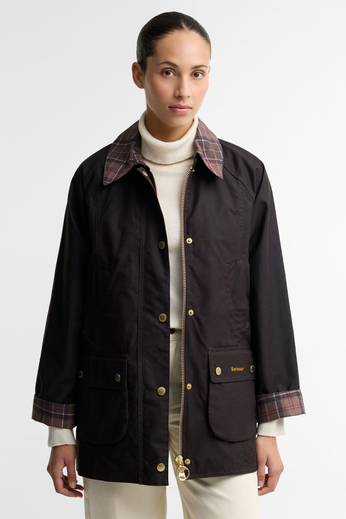 Barbour Icons Tartan Modern Beadnell Yağlı Ceket RU91 Rustic Muted