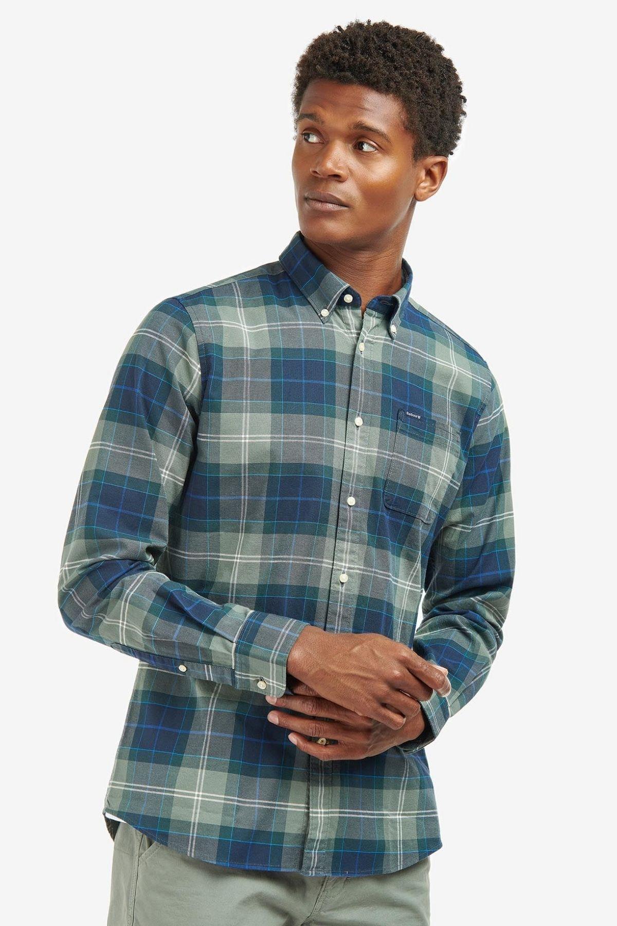 Barbour Lewis Tailored Gömlek TN29 Kielder Blue Tartan