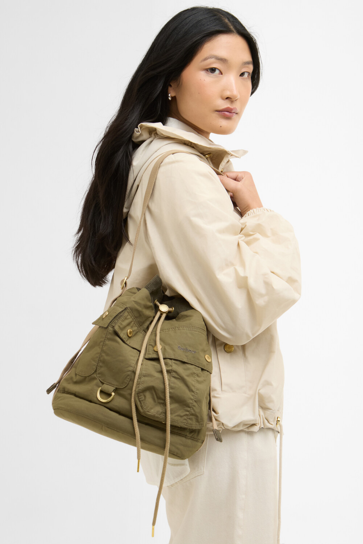 Barbour Mia Drawstring Kol Çantası SG71 Dusky Green
