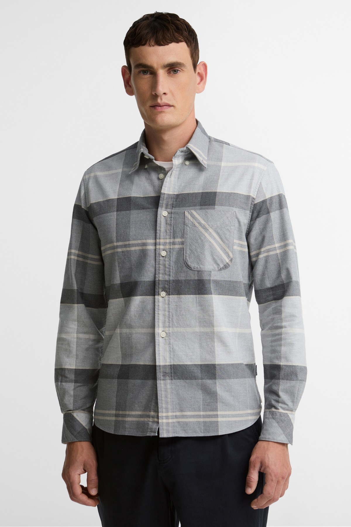 Barbour Mineral Tartan Dunoon Authentic Gömlek GY31 Ice Granite