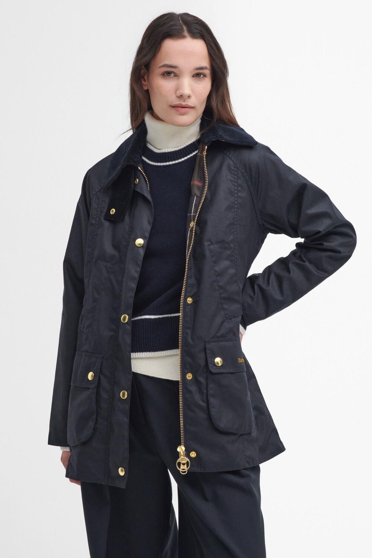 Barbour Modern Beadnell Yağlı Ceket NY92 Navy