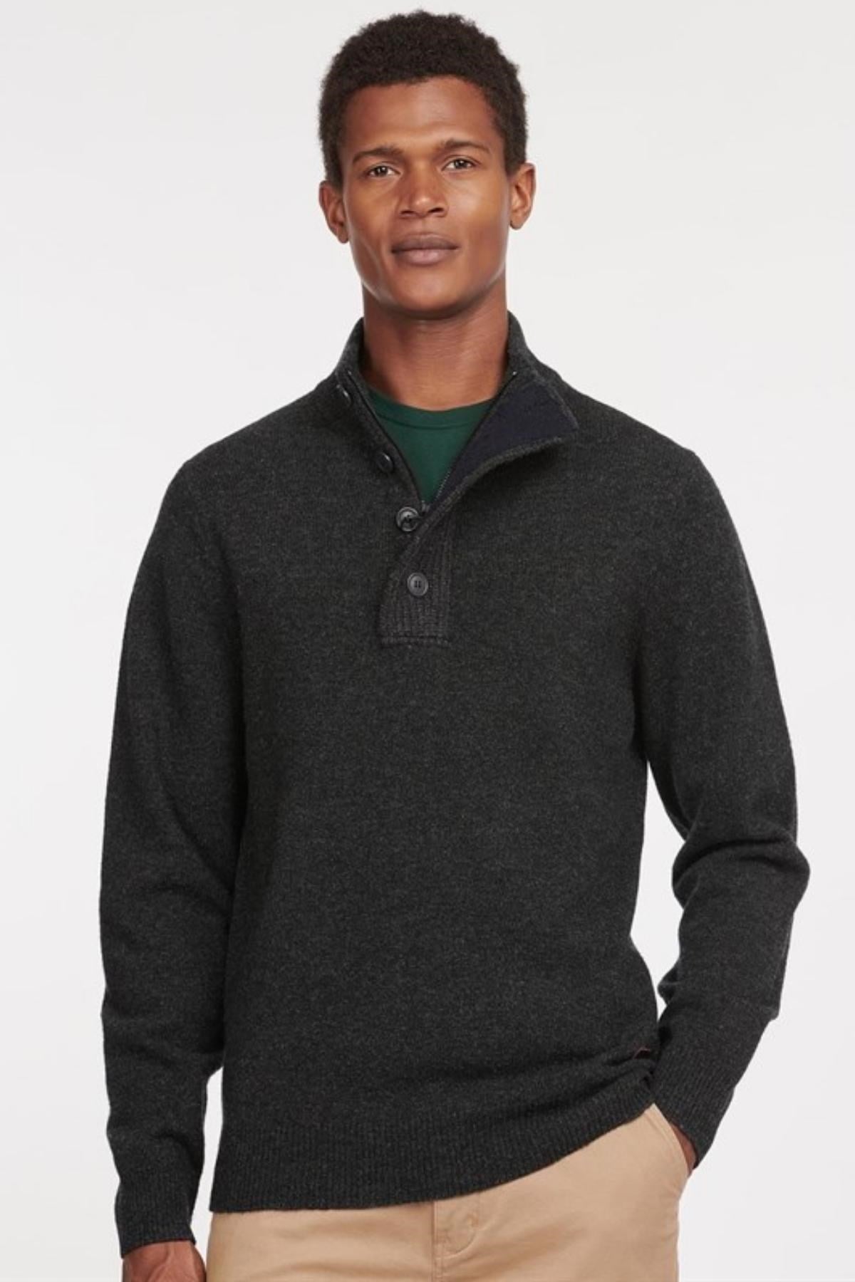 Barbour Patch Half Zip Kazak CH91 Charcoal