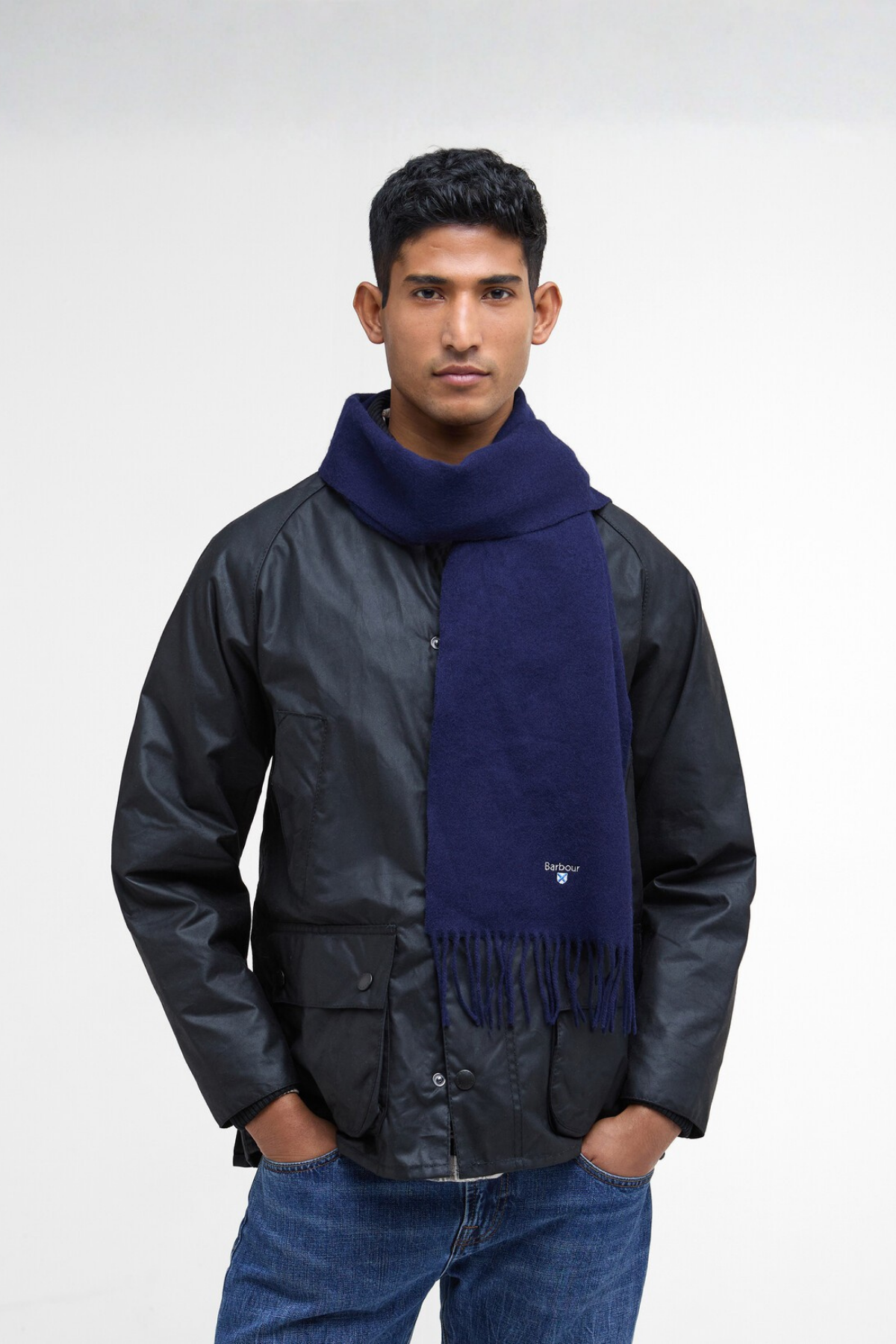 Barbour Plain Lambswool Atkı NY11 Navy