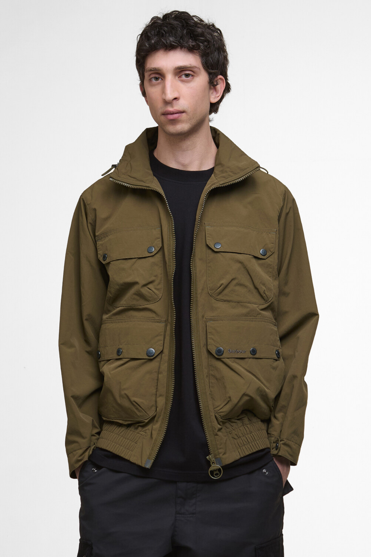 Barbour Re-Engineered Hooded Showerproof Flight Bedale Ceket OL55 Beech