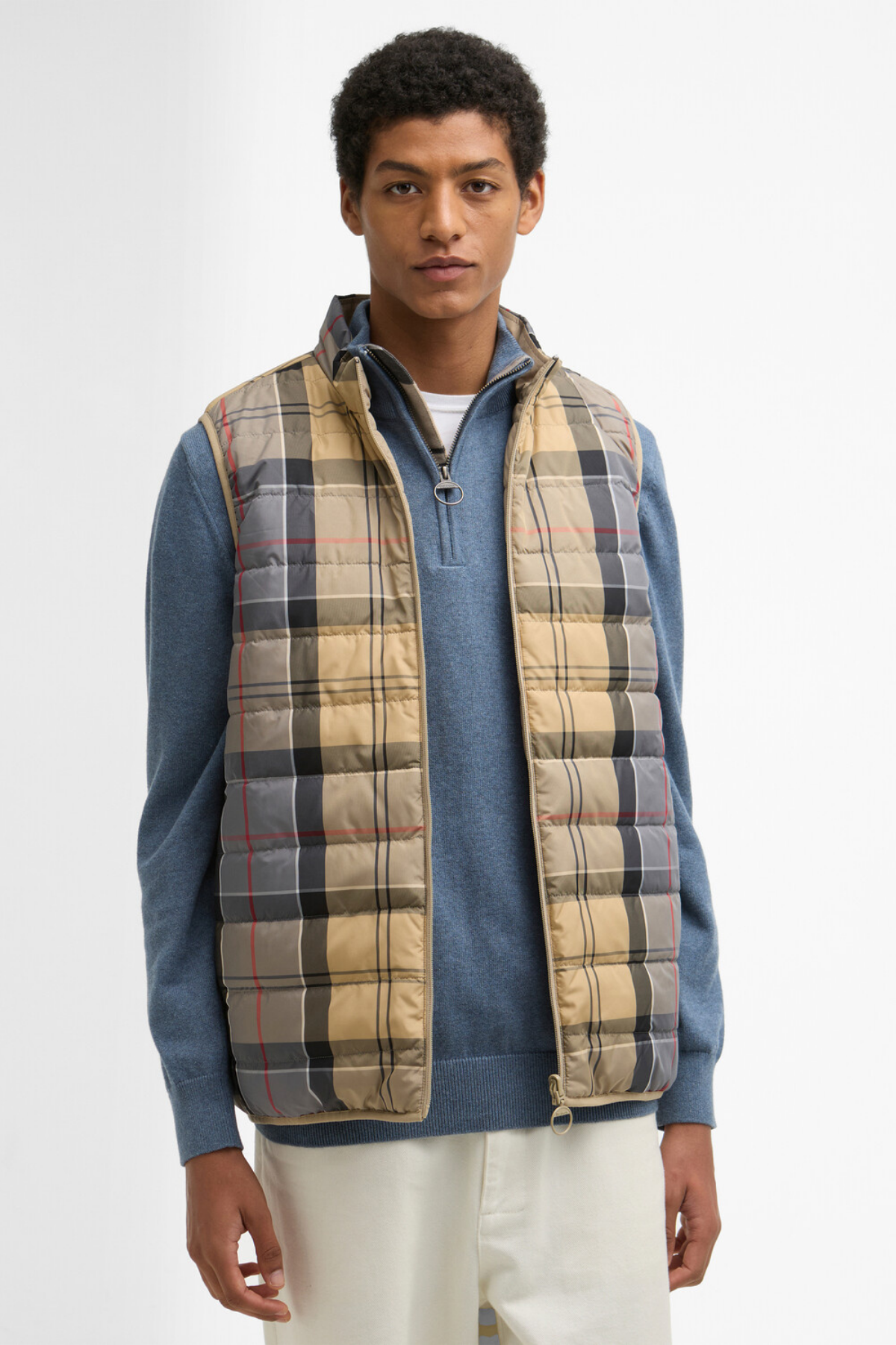 Barbour Reversible Tartan Puffer Yelek TN32 Dress Tartan