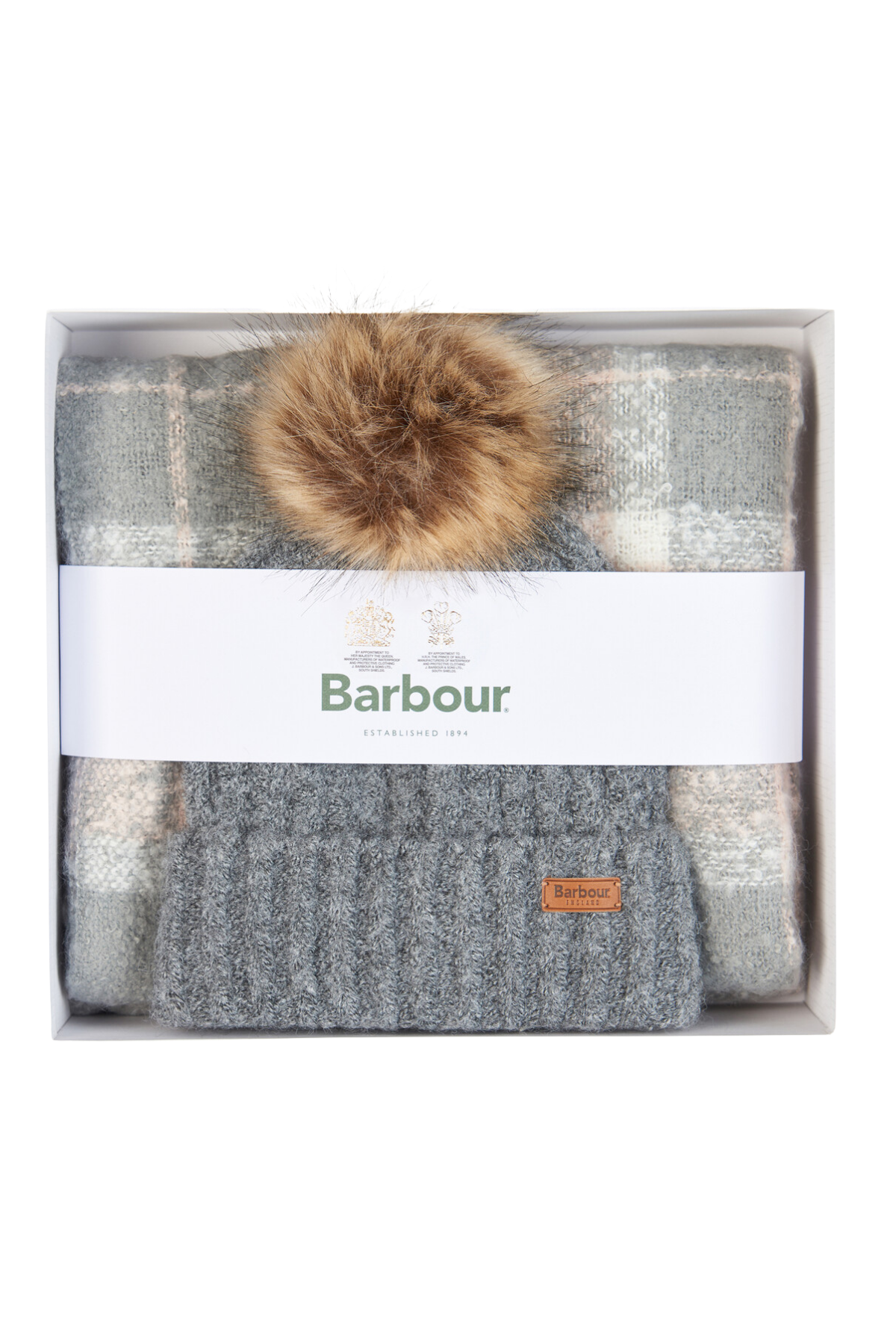 Barbour Saltburn Bere & Tartan Şal Seti GY31 Grey Rose