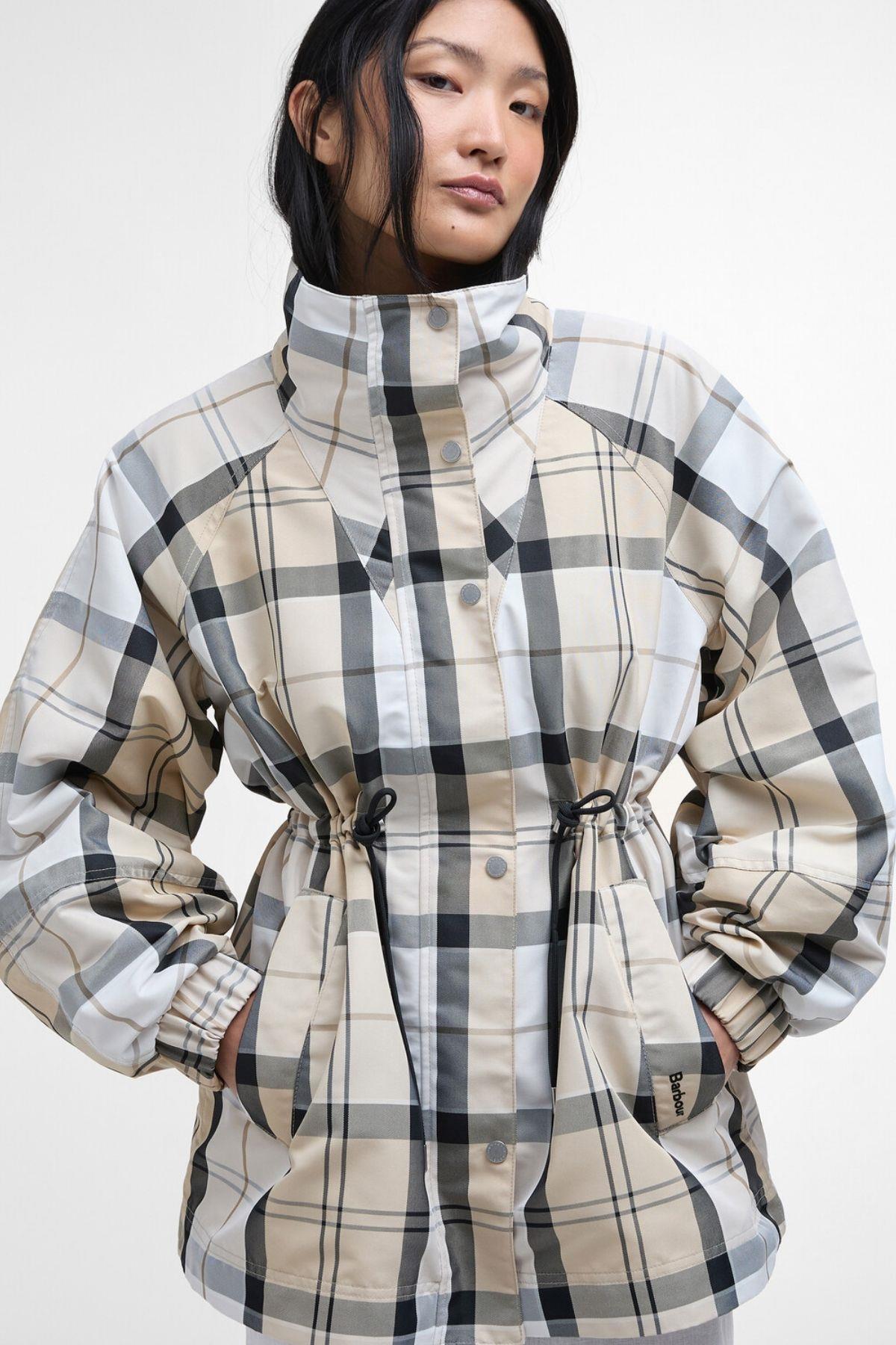 Barbour Suri Checked Showerproof Ceket BE12 Safari Dress Tartan/Mist
