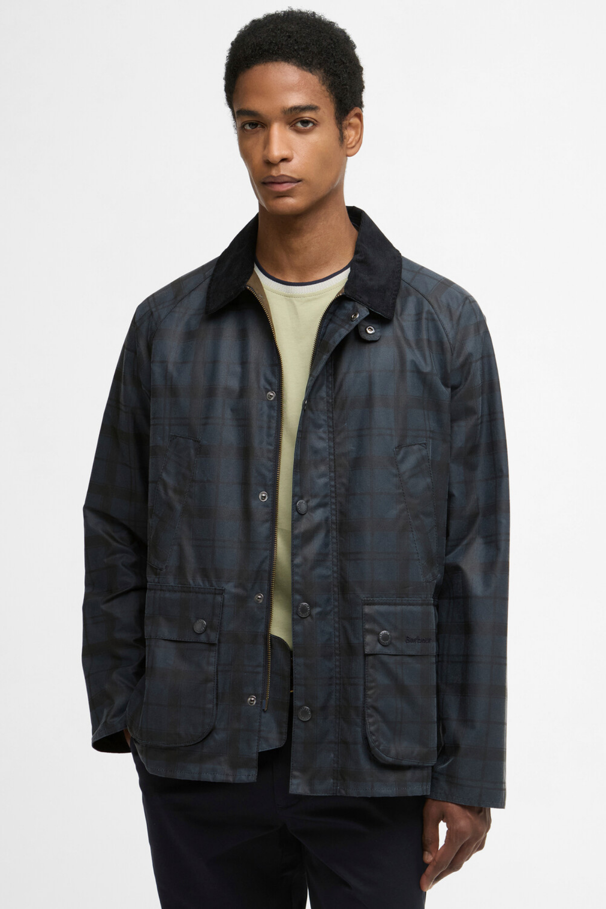 Barbour Tartan Ambleside Yağlı Ceket NY75 Navy Tartan