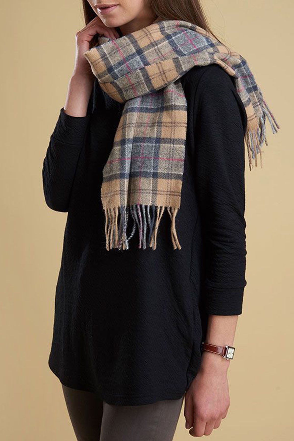 Barbour Tartan Lambswool Scarf TN31 Dress Tartan