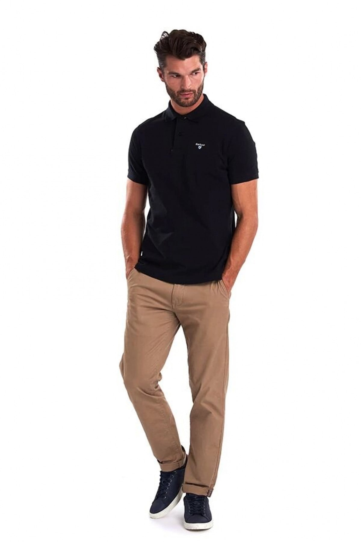 Barbour Tartan Pique Polo Shirt BK31 Black-Mode