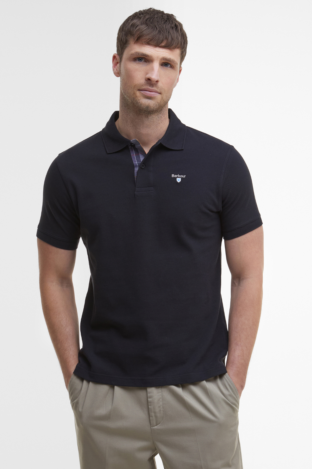 Barbour Tartan Pique Polo Yaka BK31 Black-Mode