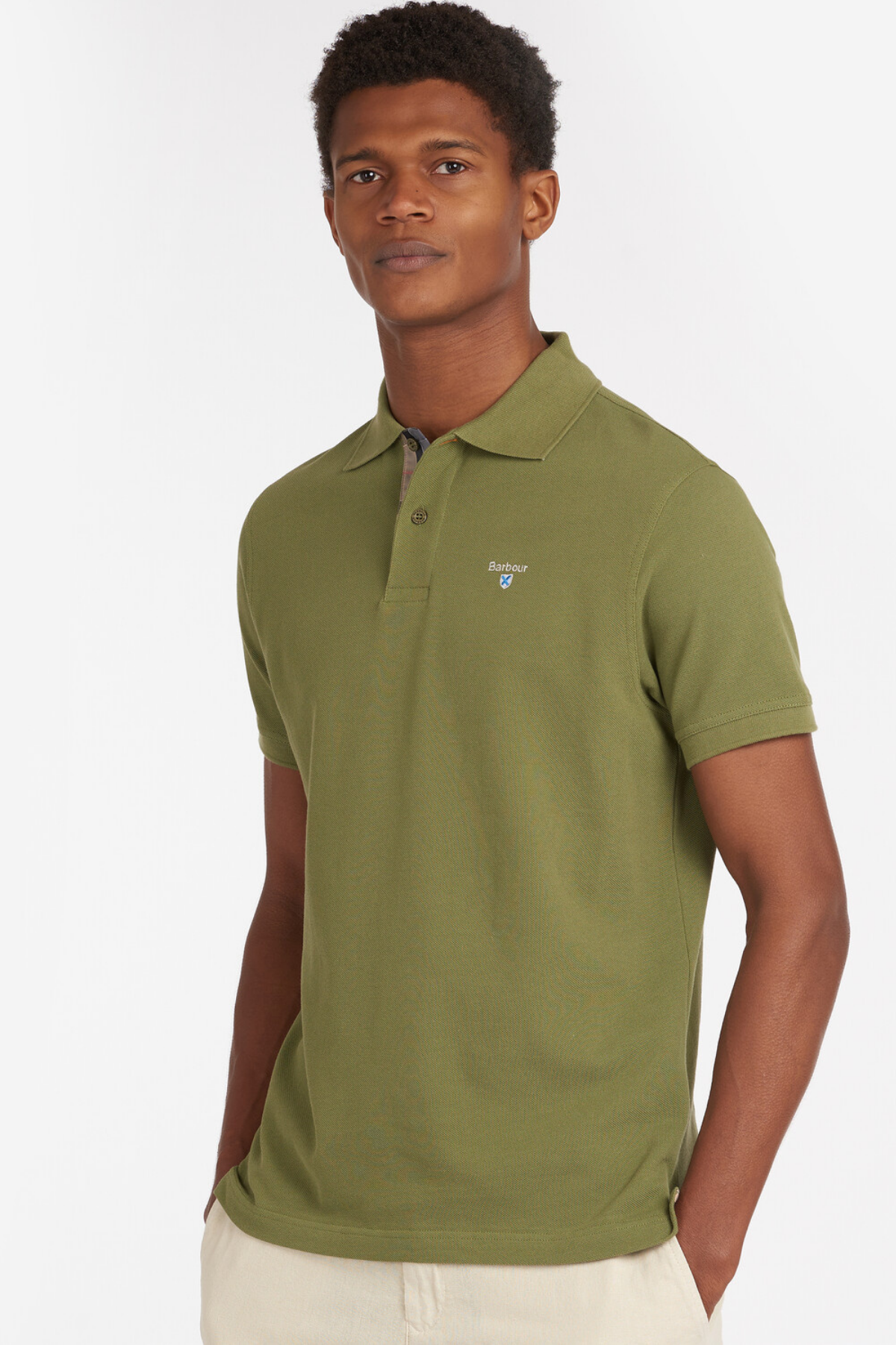Barbour Tartan Pique Polo Yaka OL39 Burnt Olive