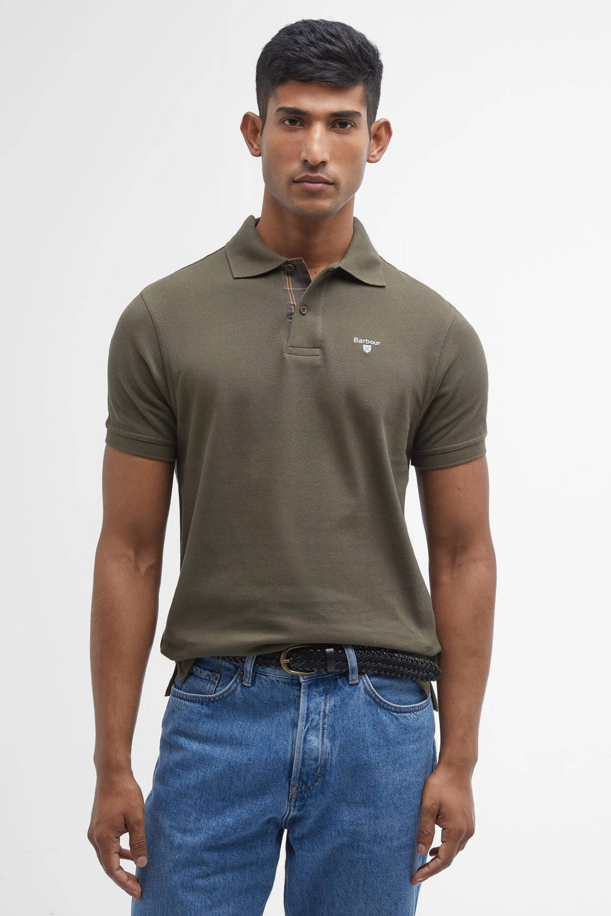 Barbour Tartan Pique Polo Yaka OL51 Olive