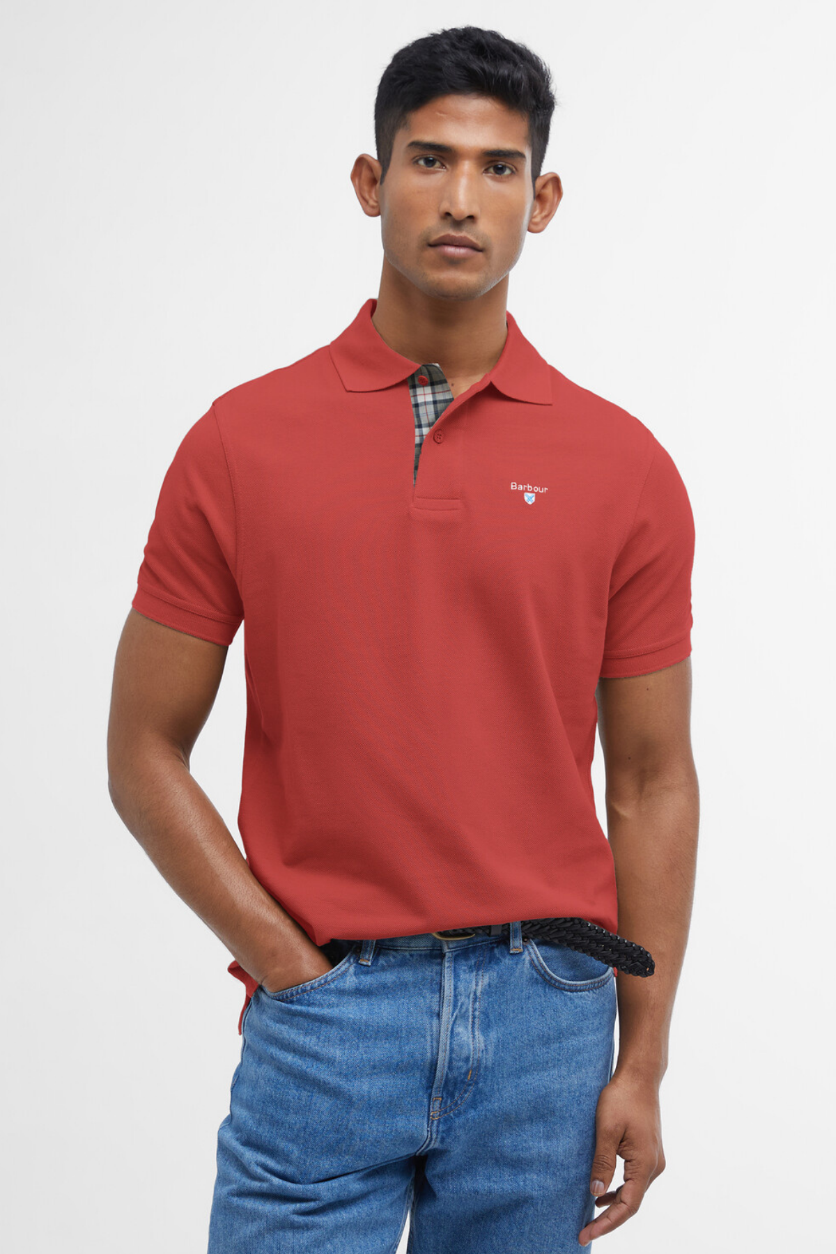 Barbour Tartan Pique Polo Yaka RE25 Red Spice