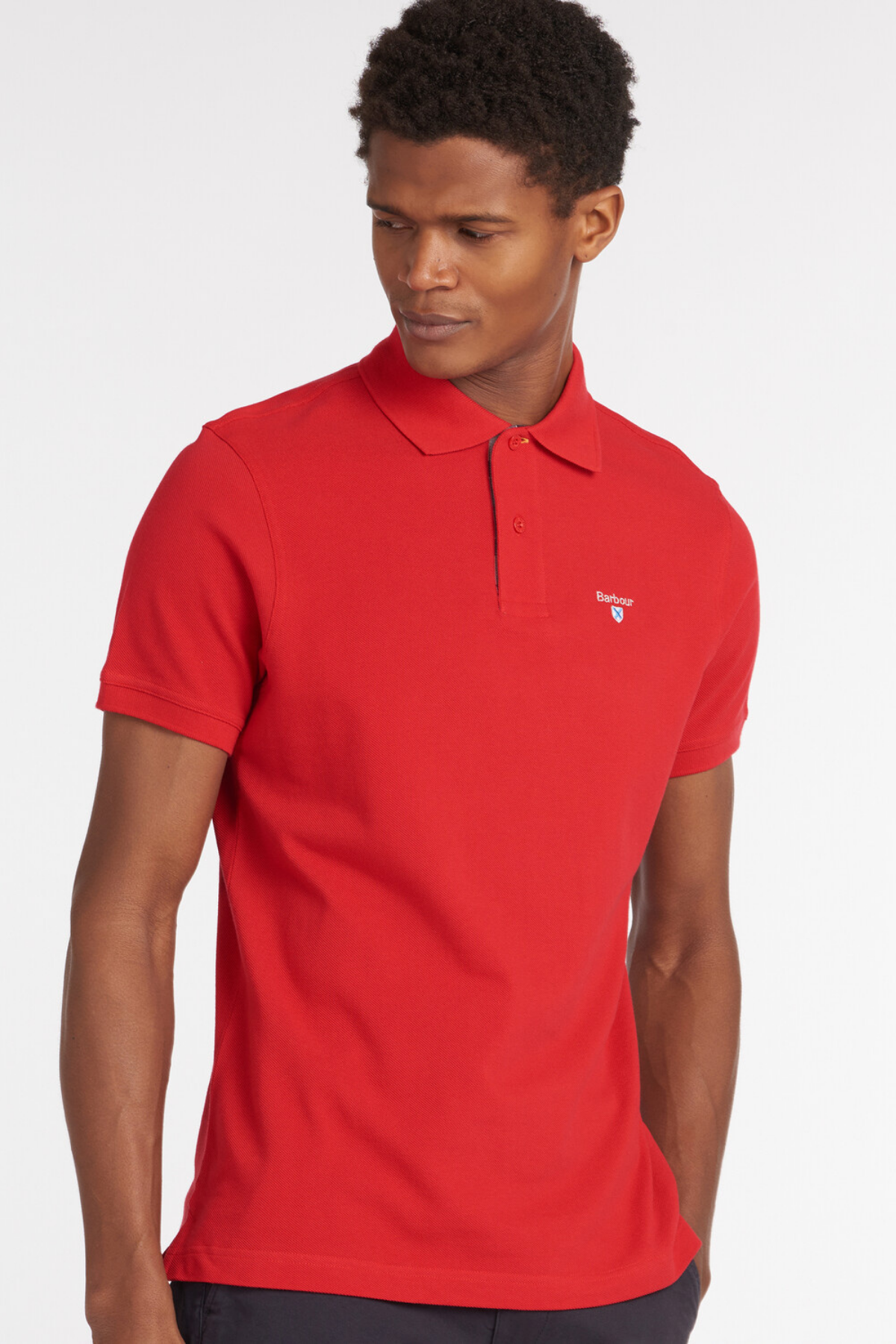 Barbour Tartan Pique Polo Yaka RE51 Red