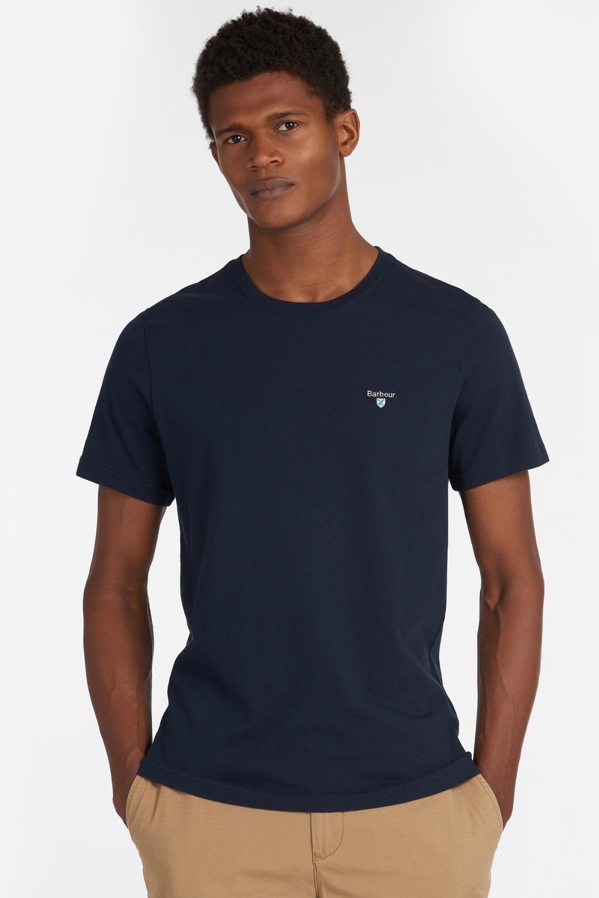 Barbour Tartan Sports T-Shirt NY31 New Navy