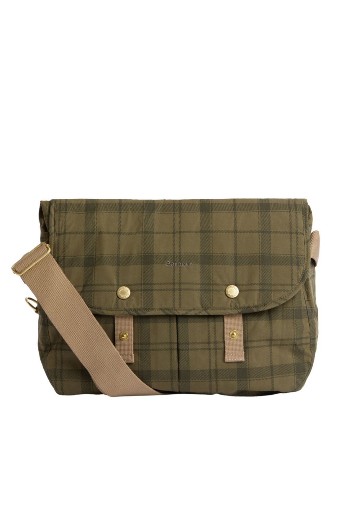 Barbour Transport Riever Omuz Çantası GN71 Dusky Green Tartan