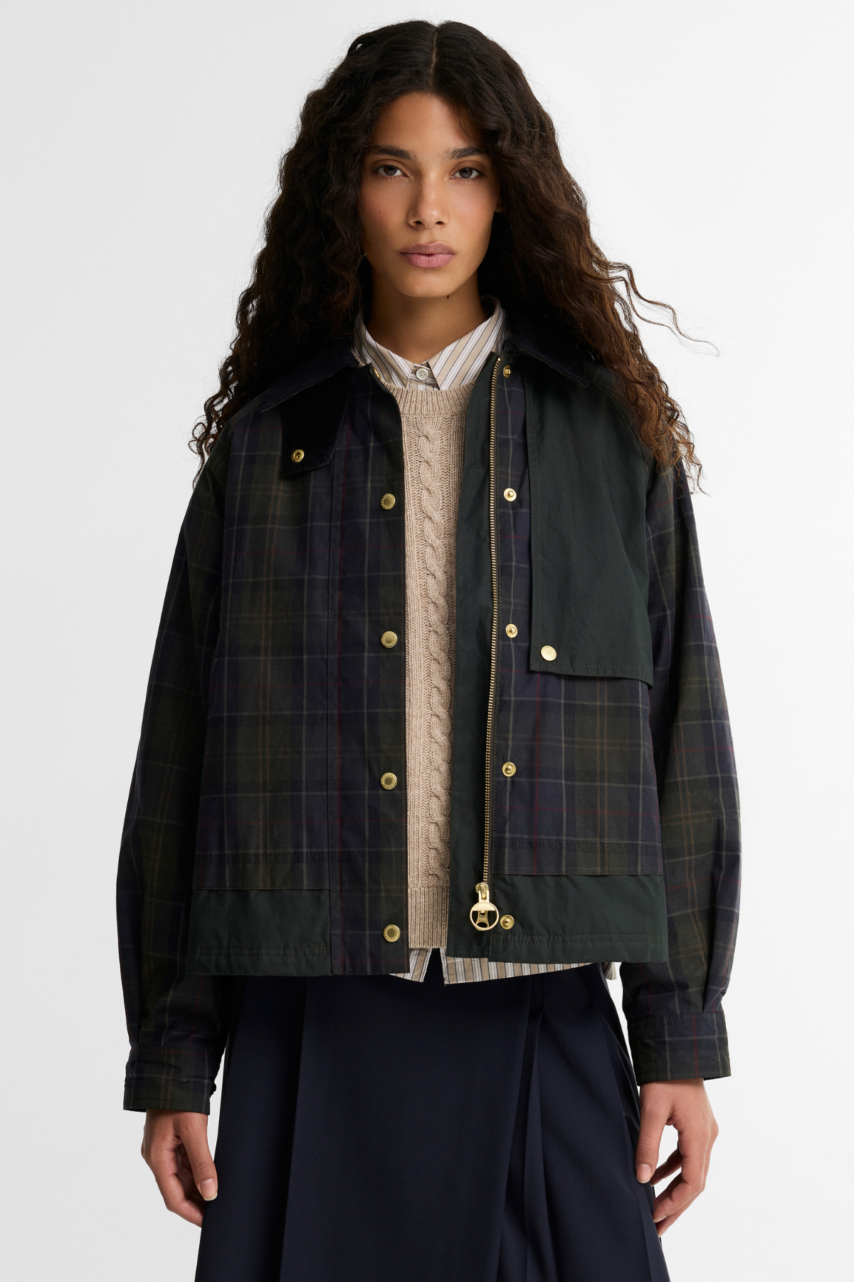 Barbour Truro Casual Ceket TN11 Shadow Classic Dk Fern Mixed Tartan