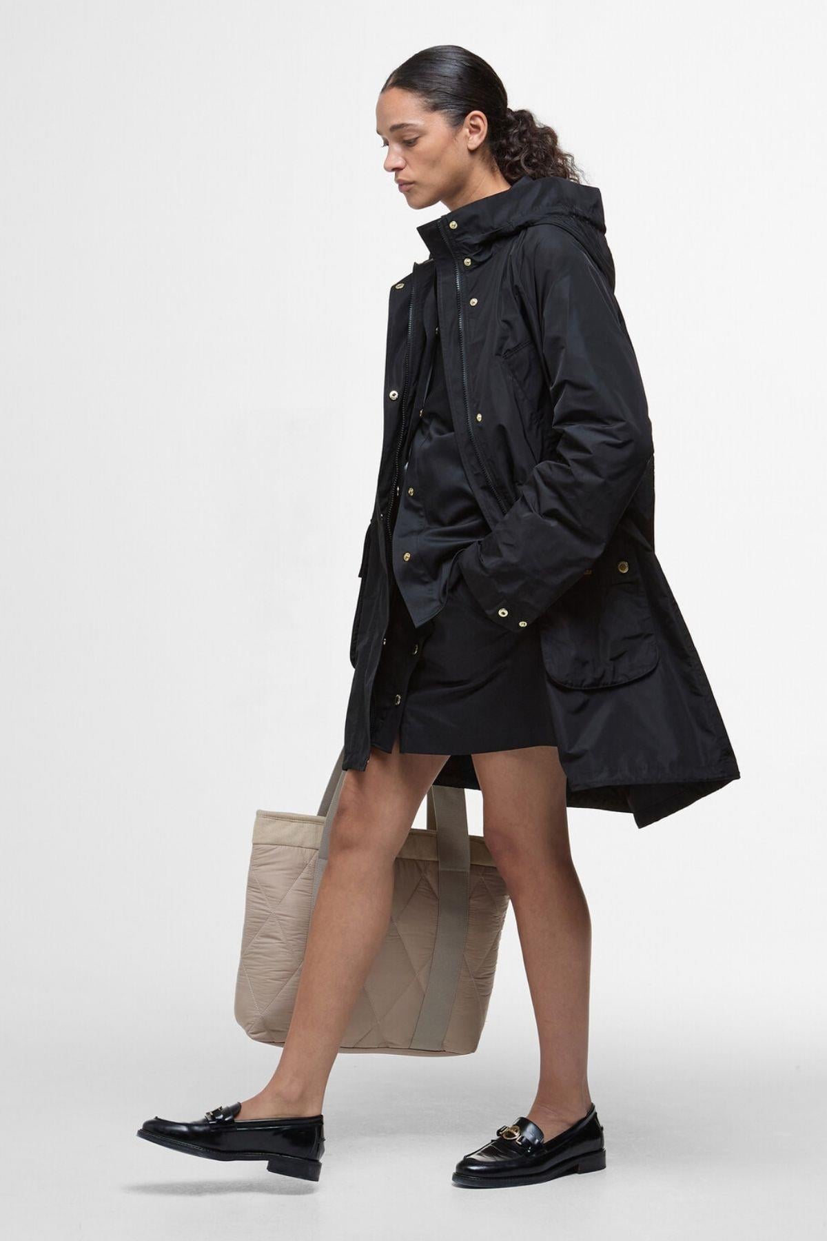 Barbour Una Showerproof Ceket BK11 Black/Ancient