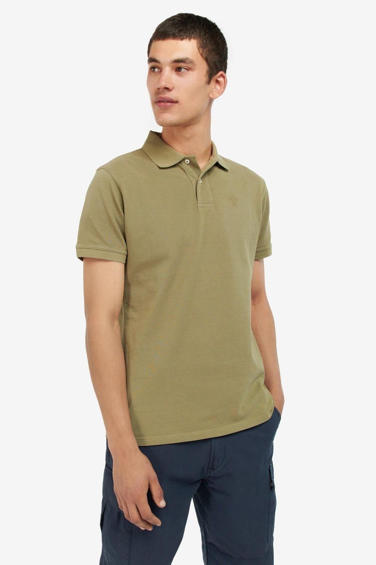 Barbour Washed Sports Polo Yaka OL31 Bleached Olive
