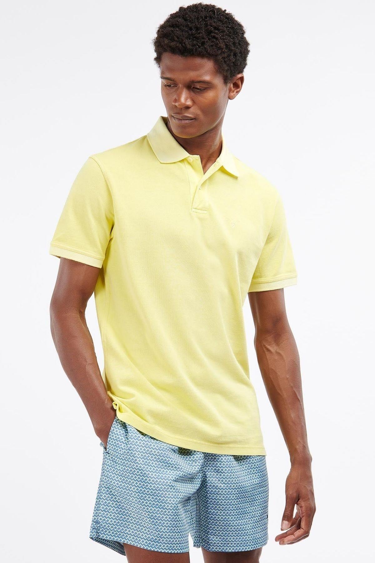 Barbour Washed Sports Polo Yaka YE93 Lemon Zest