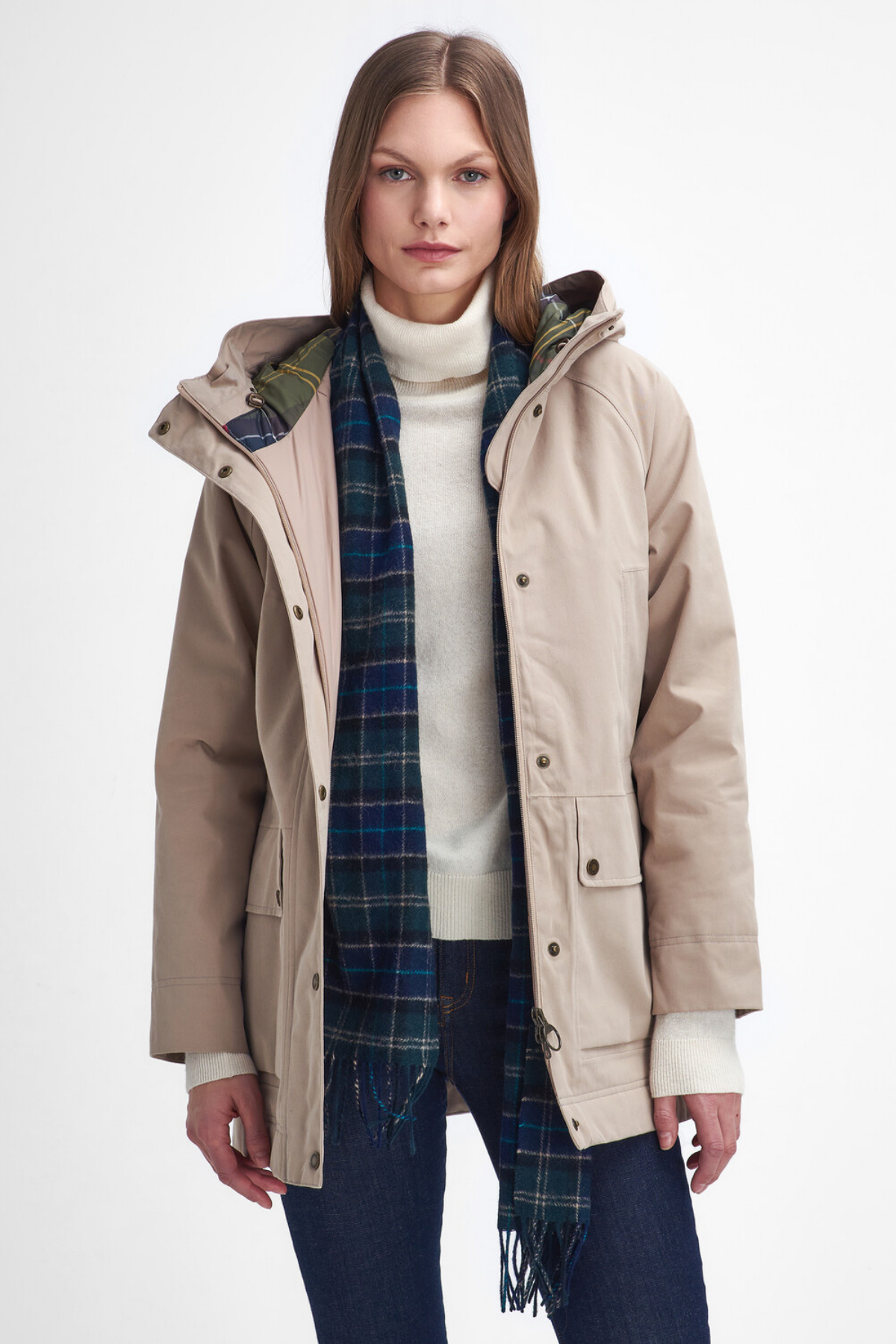 Barbour Winter Beadnell Waterproof Ceket ST31 Sand Dune/Classic