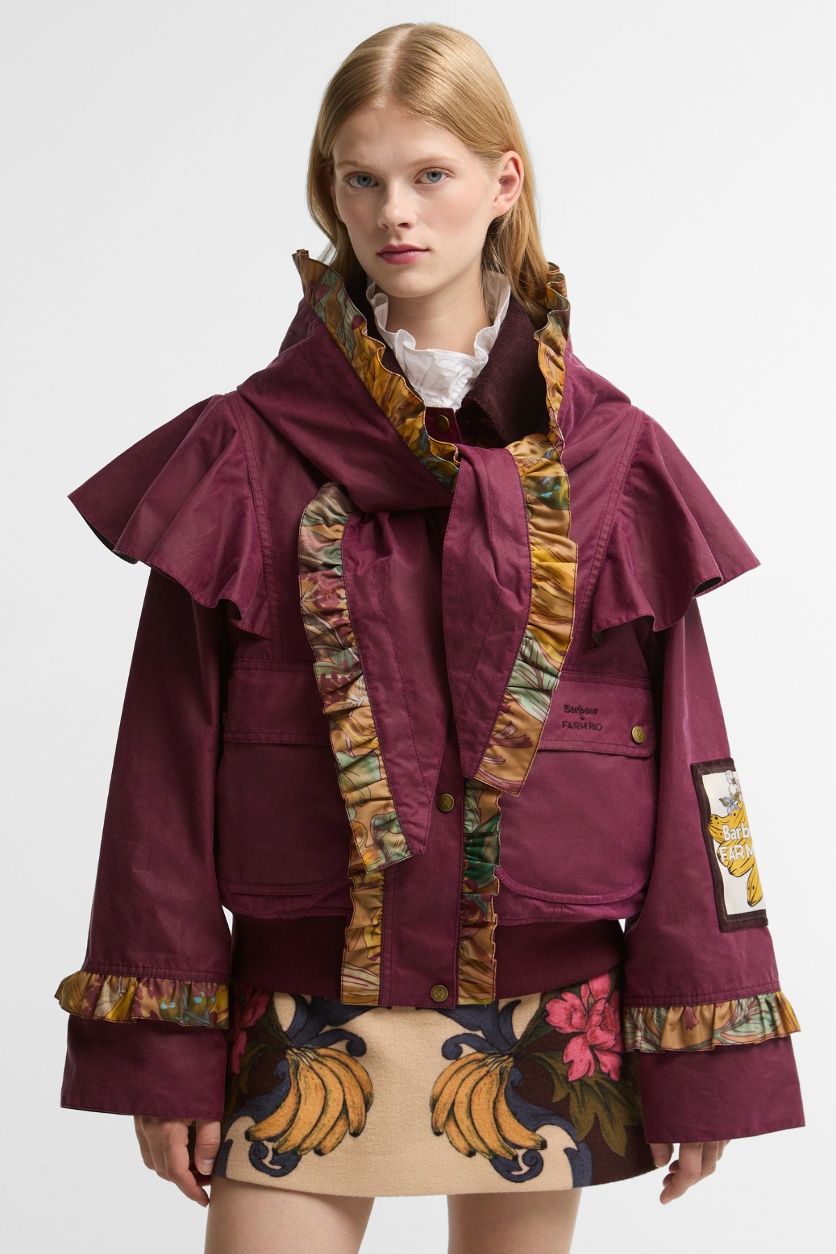 Barbour x Farm Rio Serra Yağlı Ceket RE93 Merlot