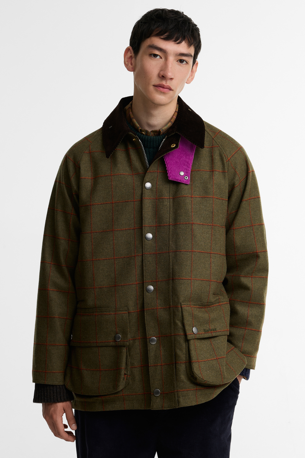 Barbour x Paul Smith Beaufort Wool Ceket OL72 Olive