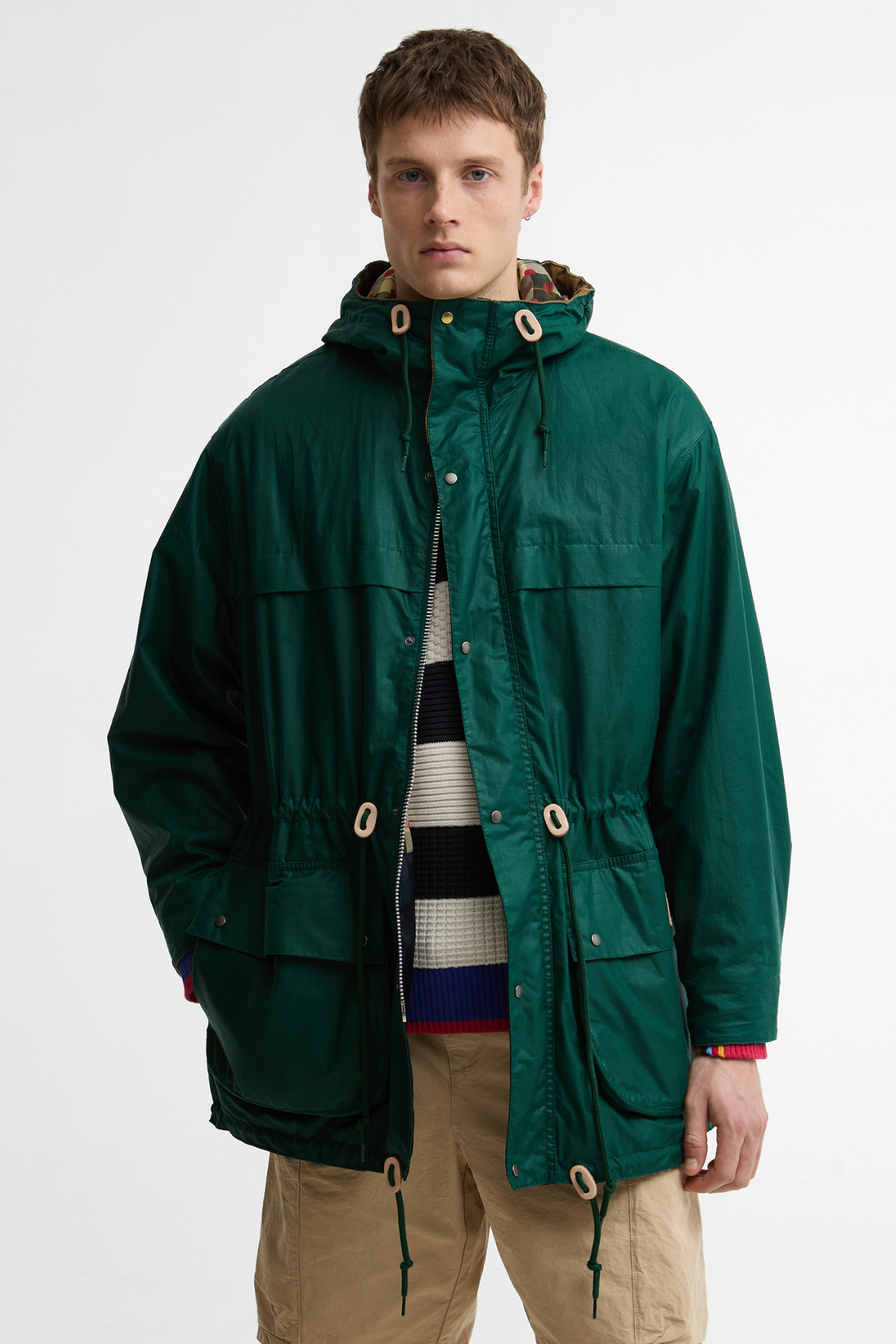 Barbour x Paul Smith Durham Yağlı Ceket GN51 Rich Green