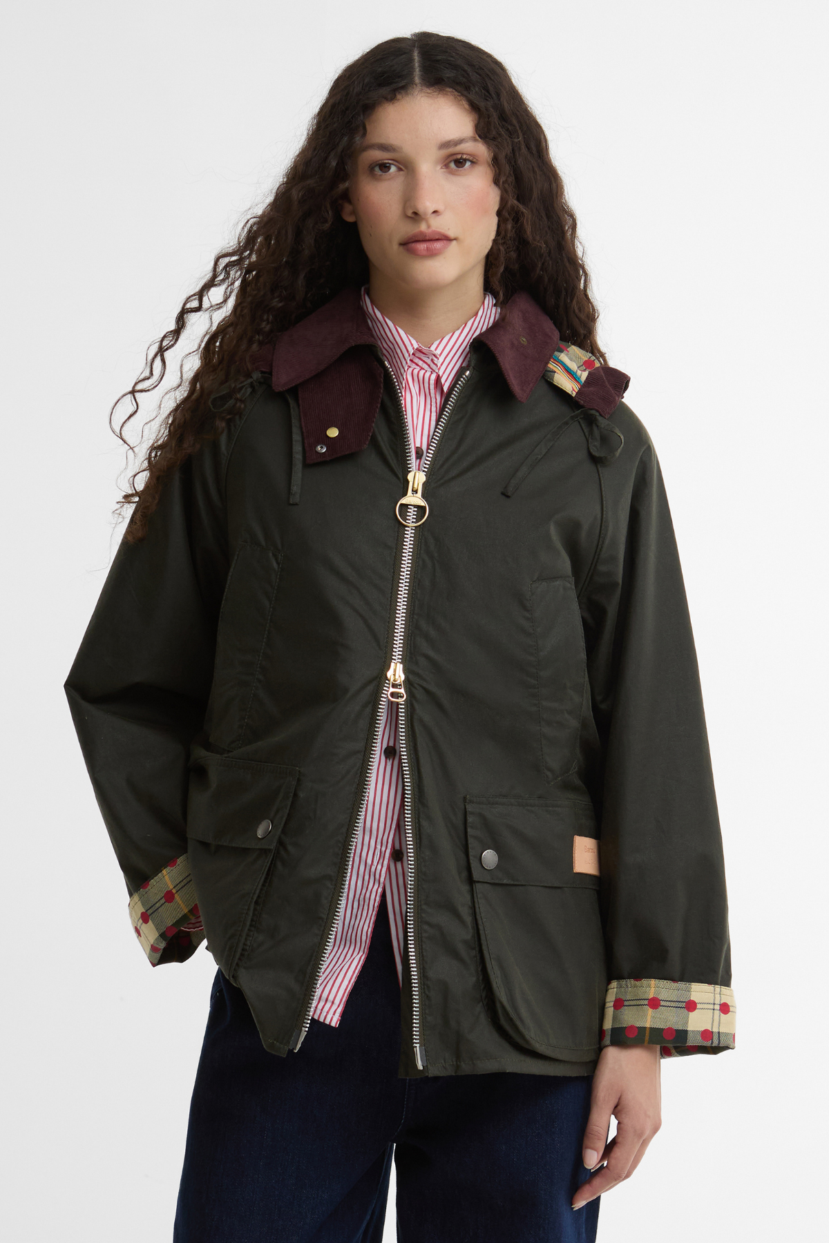 Barbour x Paul Smith Women's Bedale Yağlı Ceket OL51 Archive Olive/ Ancient/Winterberry
