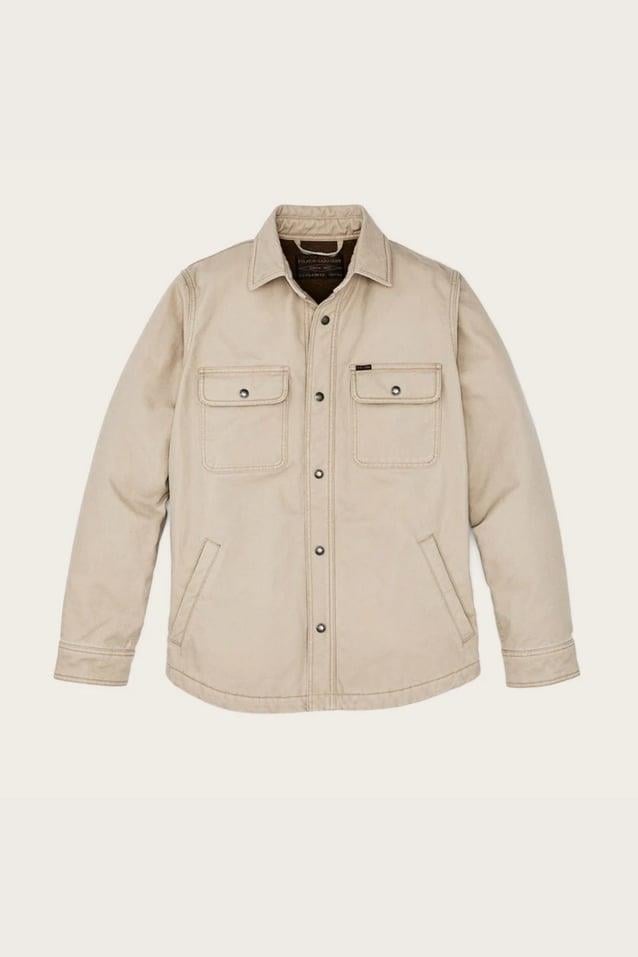 Filson Fleece Lined Overshirt Gray Khaki