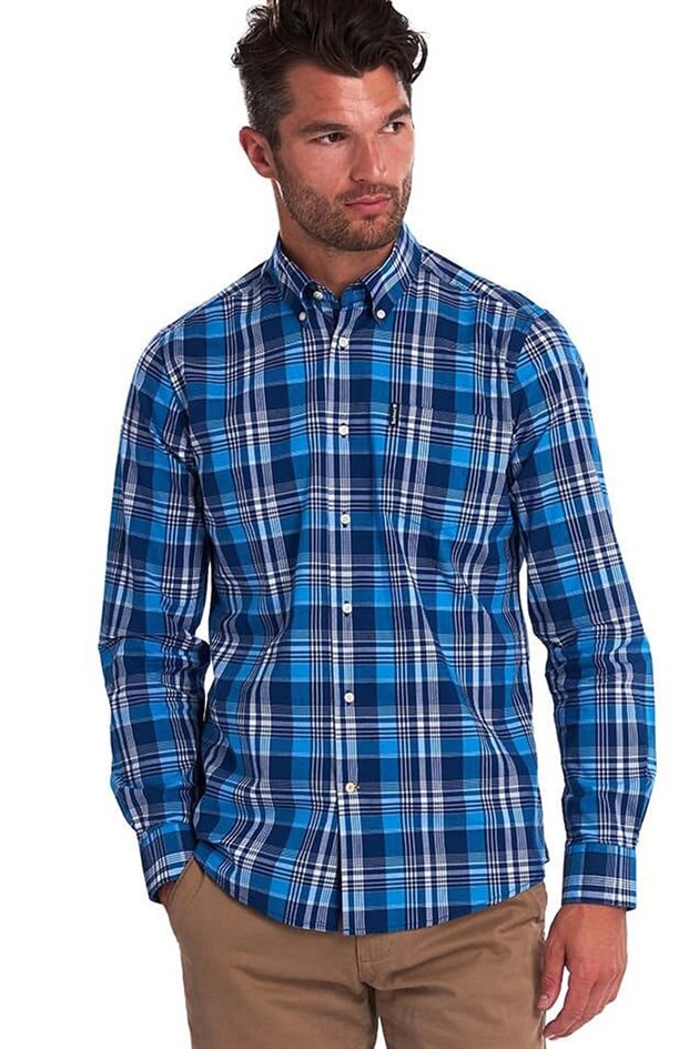 Barbour Country Check 10 Tailored Shirt BL33 Blue