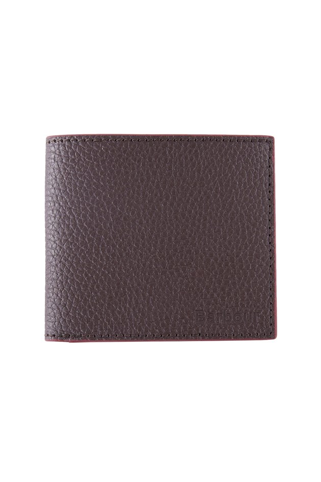 Barbour Grain Leather Billfold Wallet BR71 Dk.Brown