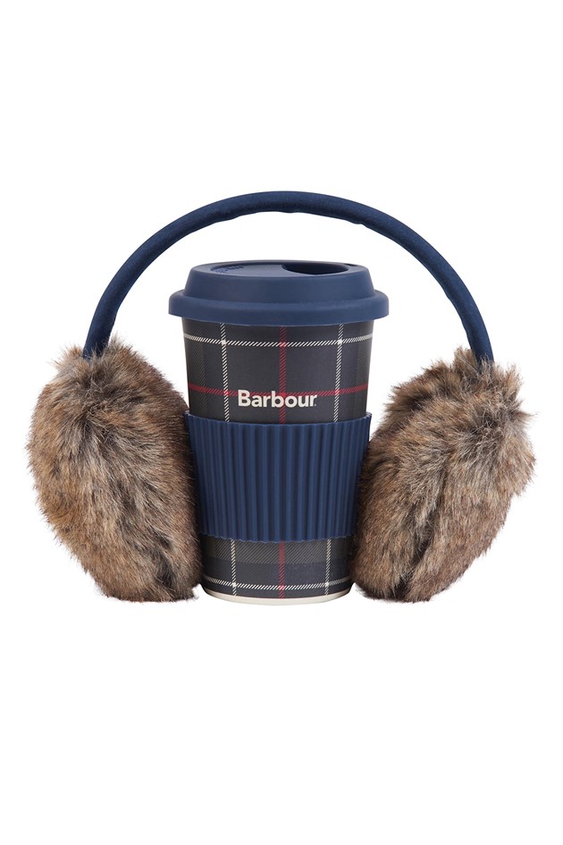 Barbour Travel Mug & Earmuff Set Classic Tartan