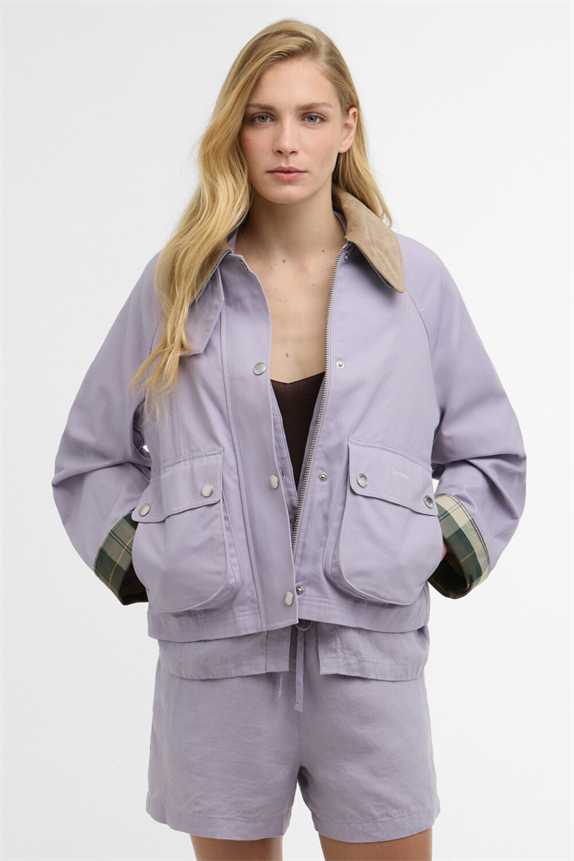 Barbour Cropped Beadnell Casual Ceket PU31 Heather Mist-Ancient