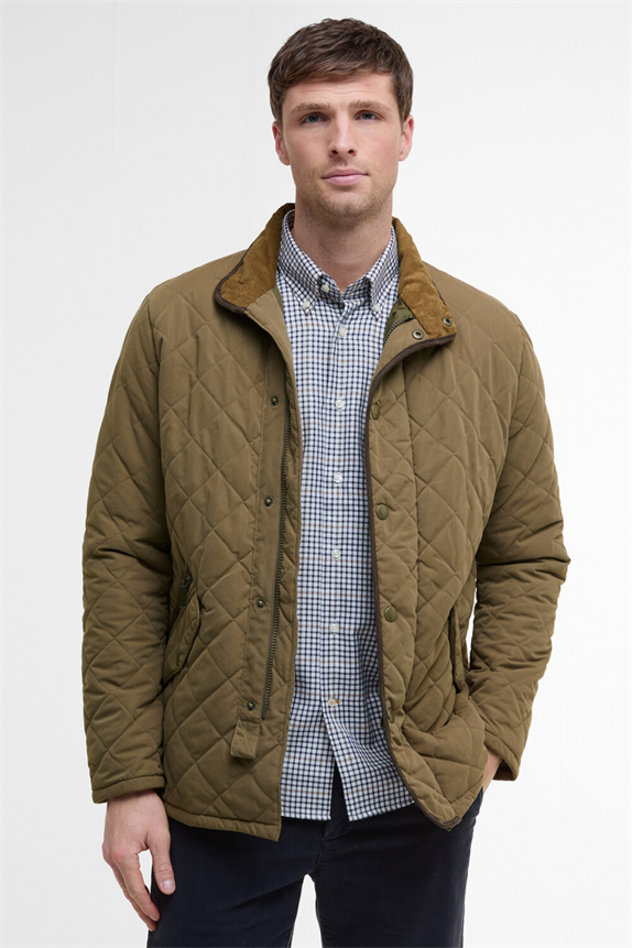 Barbour Waterproof Shoveler Kapitone Ceket OL52 Clay