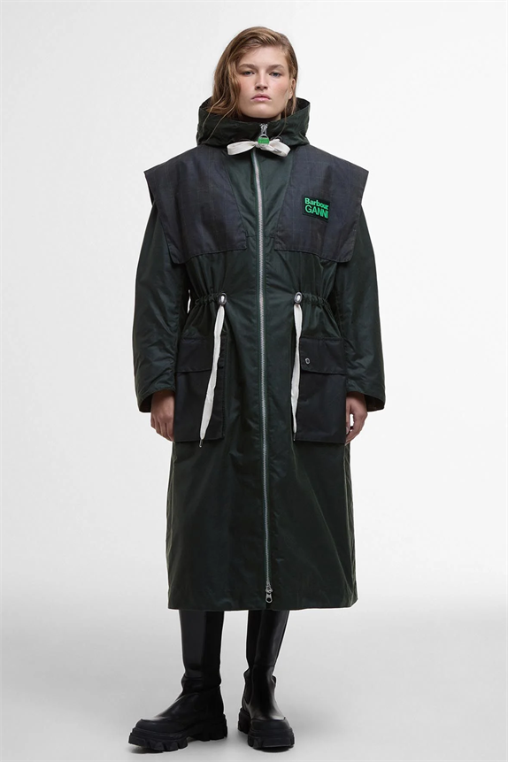 Barbour x GANNI Yağlı Parka GN61 Green