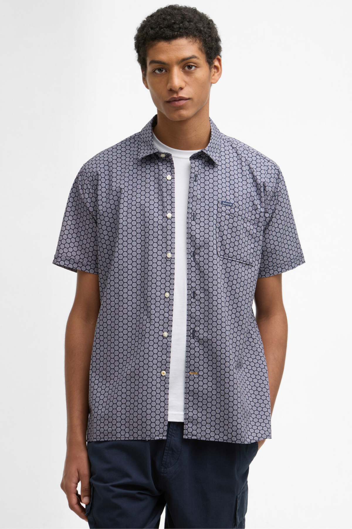 Barbour Appledore Printed Summer Fit Gömlek NY91 Navy