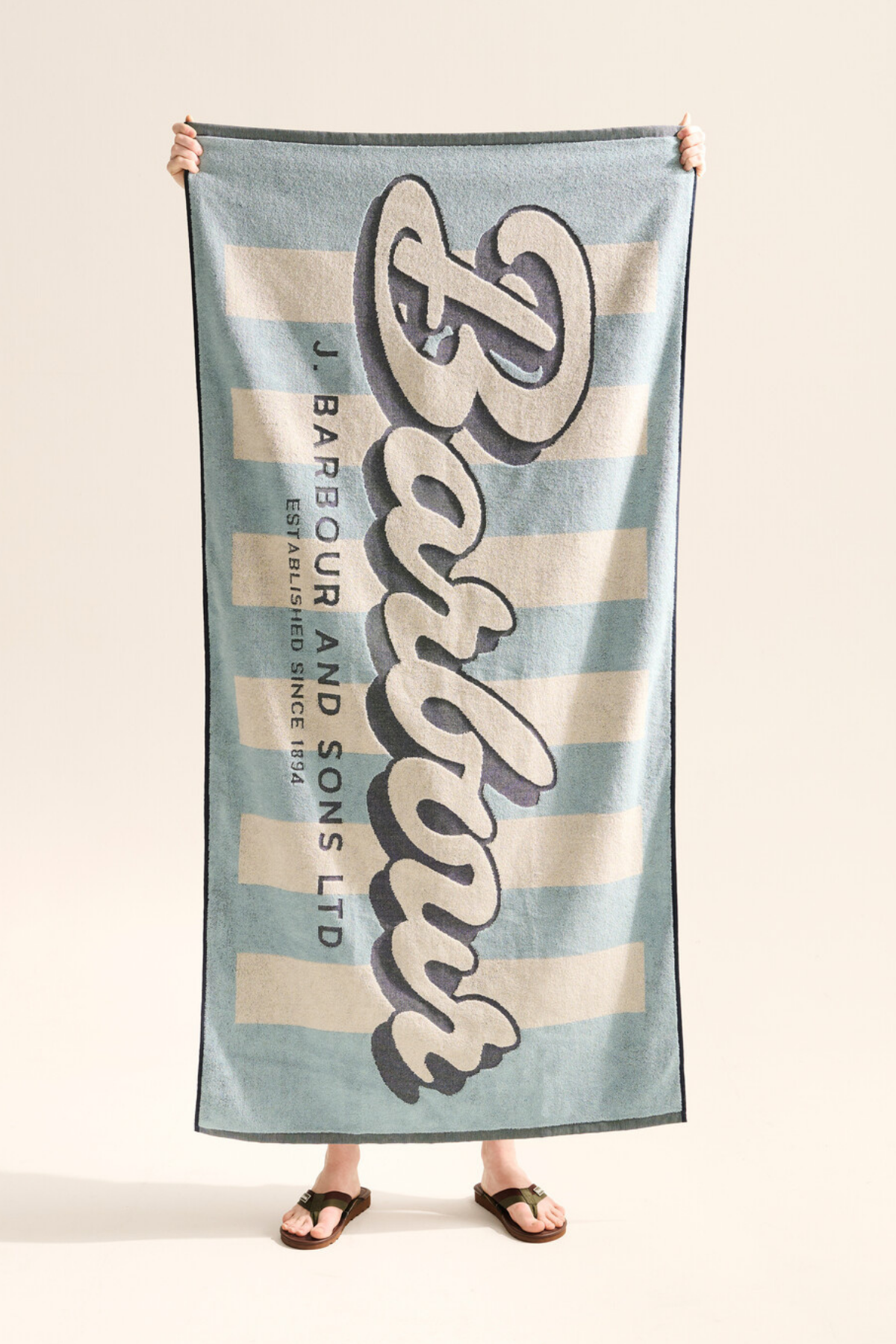 Barbour Archive Plaj Havlusu BU31 Surf Blue Logo