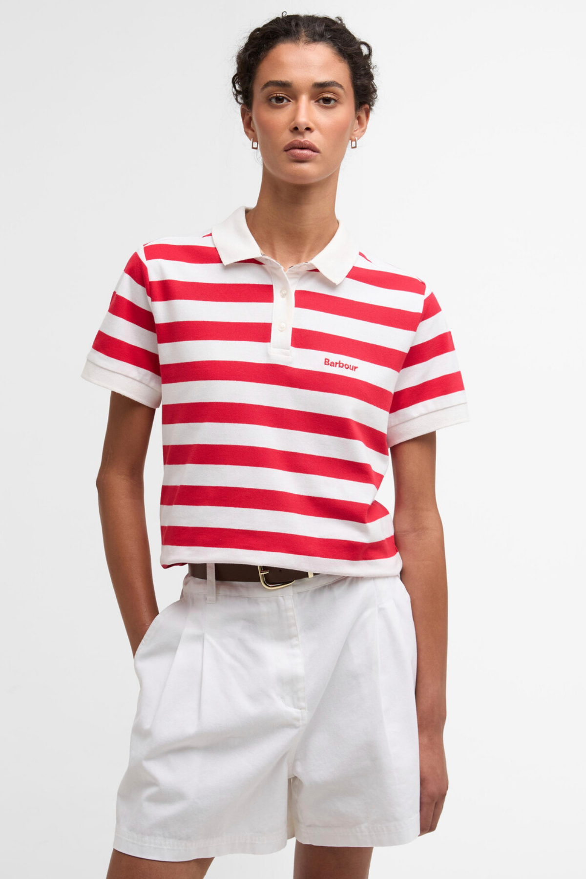 Barbour Ashbourne Çizgili Polo Yaka RE16 Poppy Red Stripe