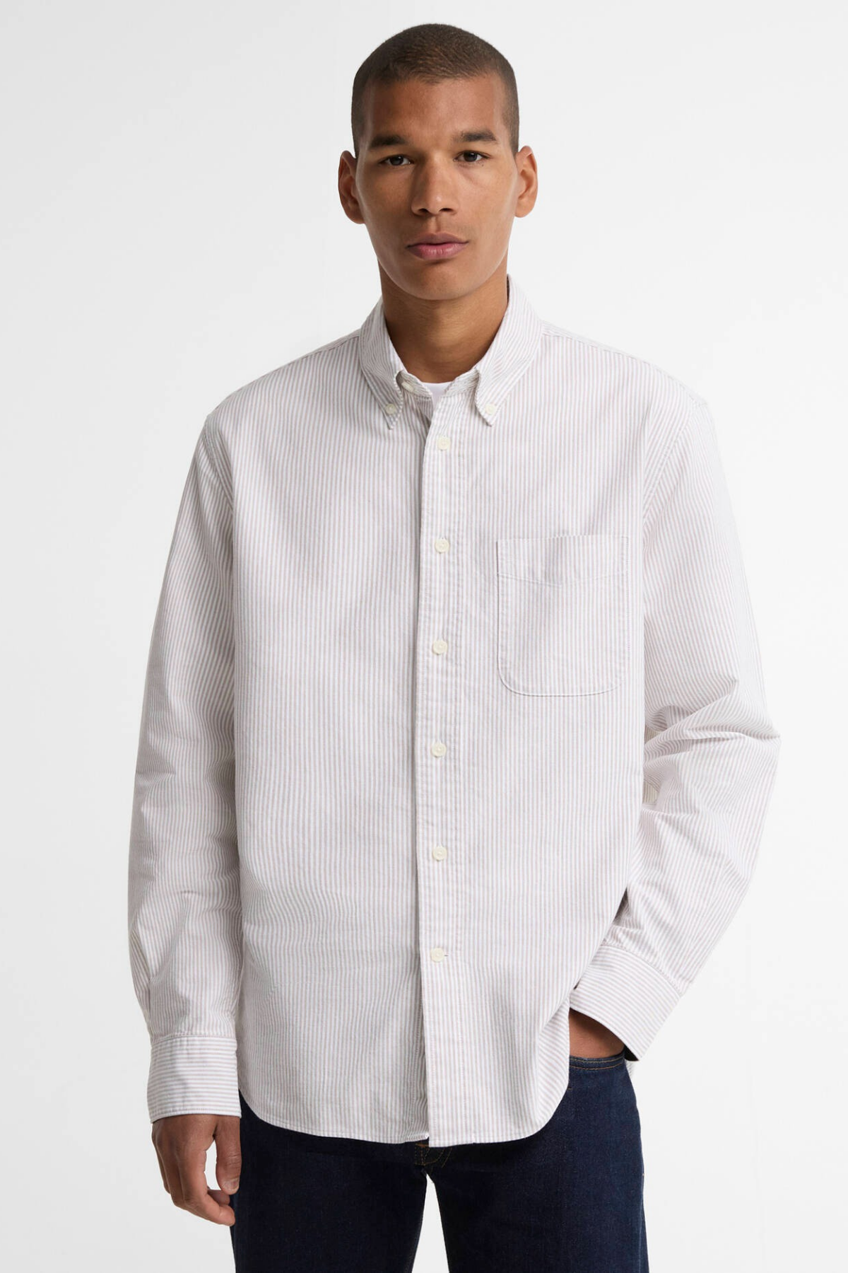 Barbour Authentic Striped Oxford Gömlek ST51 Stone