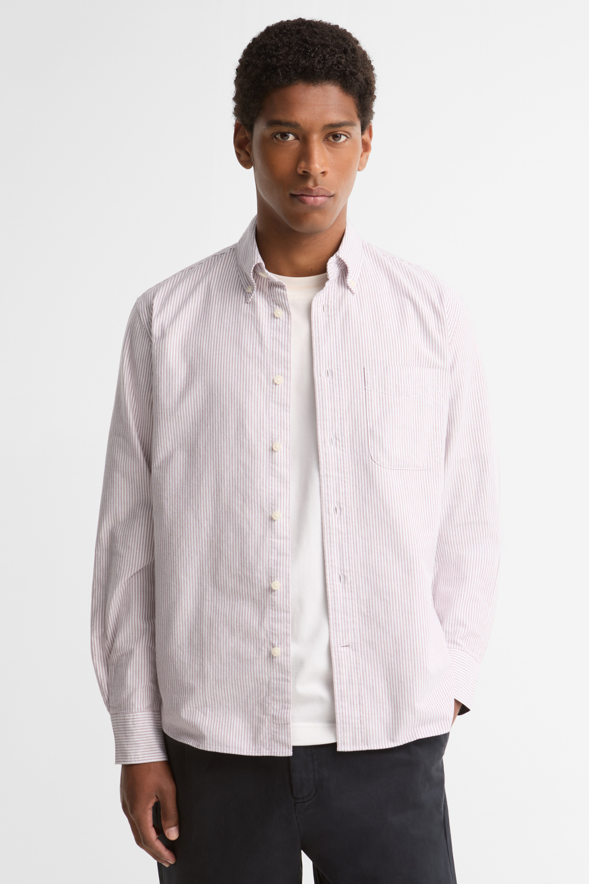 Barbour Authentic Striped Oxford Gömlek RE92 Dk Red
