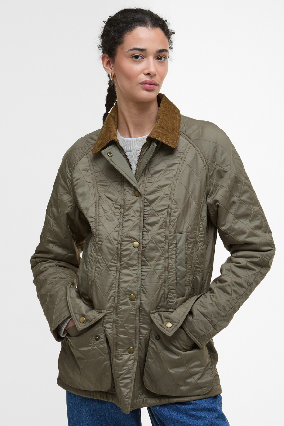 Barbour Beadnell Polar Kapitone Ceket BR11 Military Brown